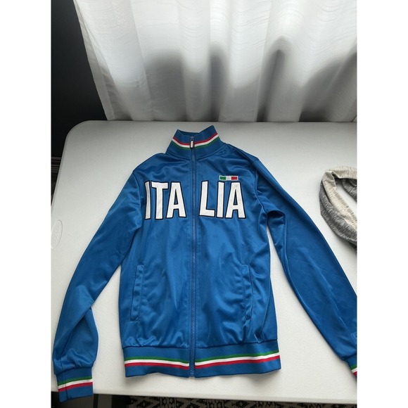 Unlimited Italia Track Jacket Full Zip Italian Flag Soccer Blue S - Picture 1 of 3